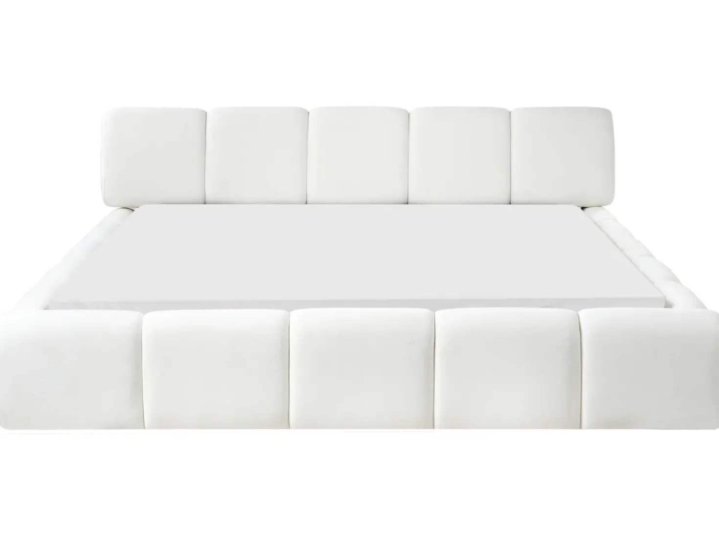 Letto Tessuto ORVILLE 180 x 200 cm Bianco sporco