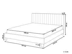 Letto Tessuto POITIERS 180 x 200 cm Grigio chiaro