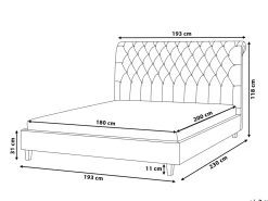 Letto Tessuto REIMS 180 x 200 cm Beige