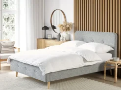 Letto Tessuto RENNES 180 x 200 cm Grigio chiaro
