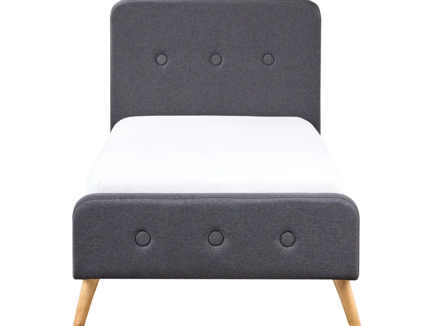 Letto Tessuto RENNES 90 x 200 cm Grigio scuro