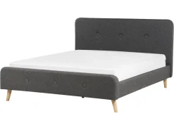 Letto Tessuto RENNES II 160 x 200 cm Grigio scuro