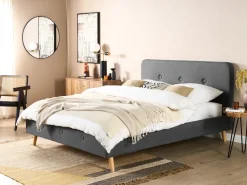 Letto Tessuto RENNES II 160 x 200 cm Grigio scuro