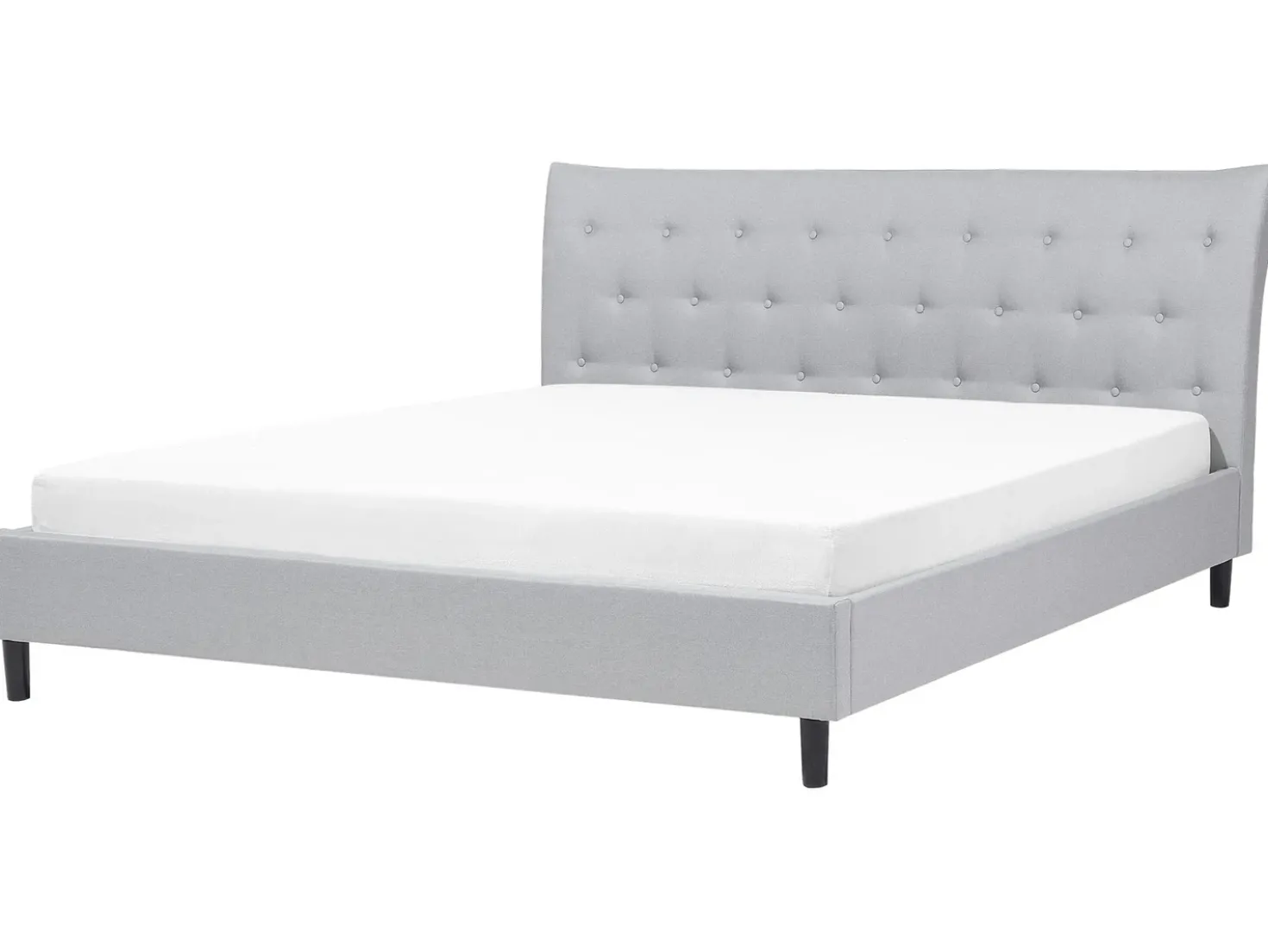 Letto Tessuto SAVERNE 180 x 200 cm Grigio chiaro