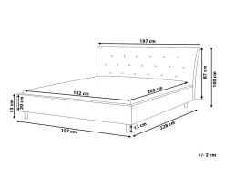 Letto Tessuto SAVERNE 180 x 200 cm Grigio chiaro