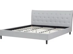 Letto Tessuto SAVERNE 180 x 200 cm Grigio chiaro