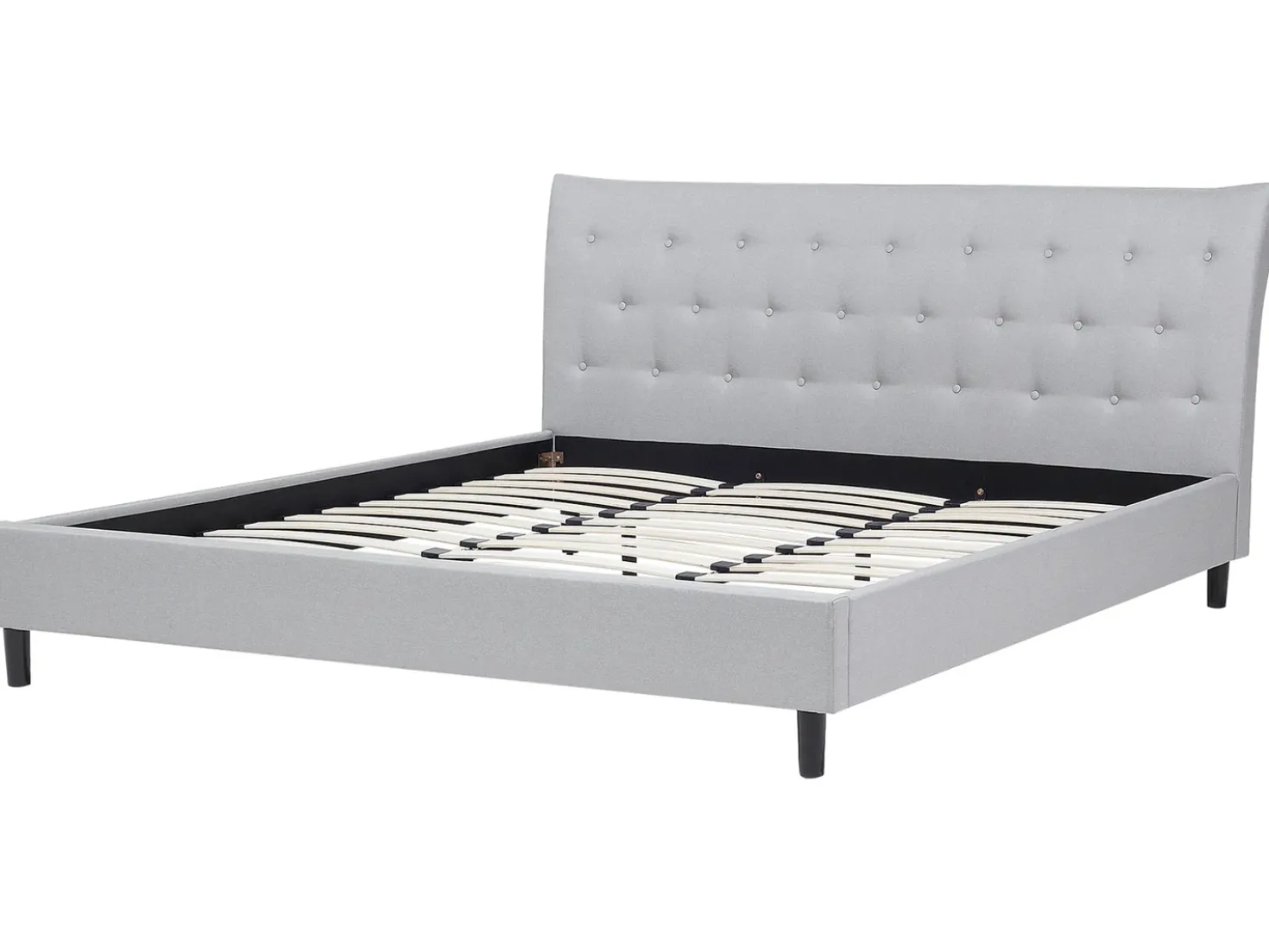 Letto Tessuto SAVERNE 180 x 200 cm Grigio chiaro