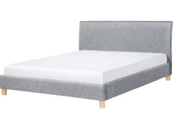 Letto Tessuto SENNEZ 160 x 200 cm Grigio chiaro
