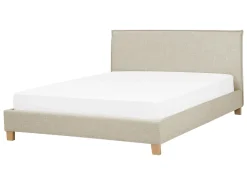 Letto Tessuto SENNEZ 140 x 200 cm Beige