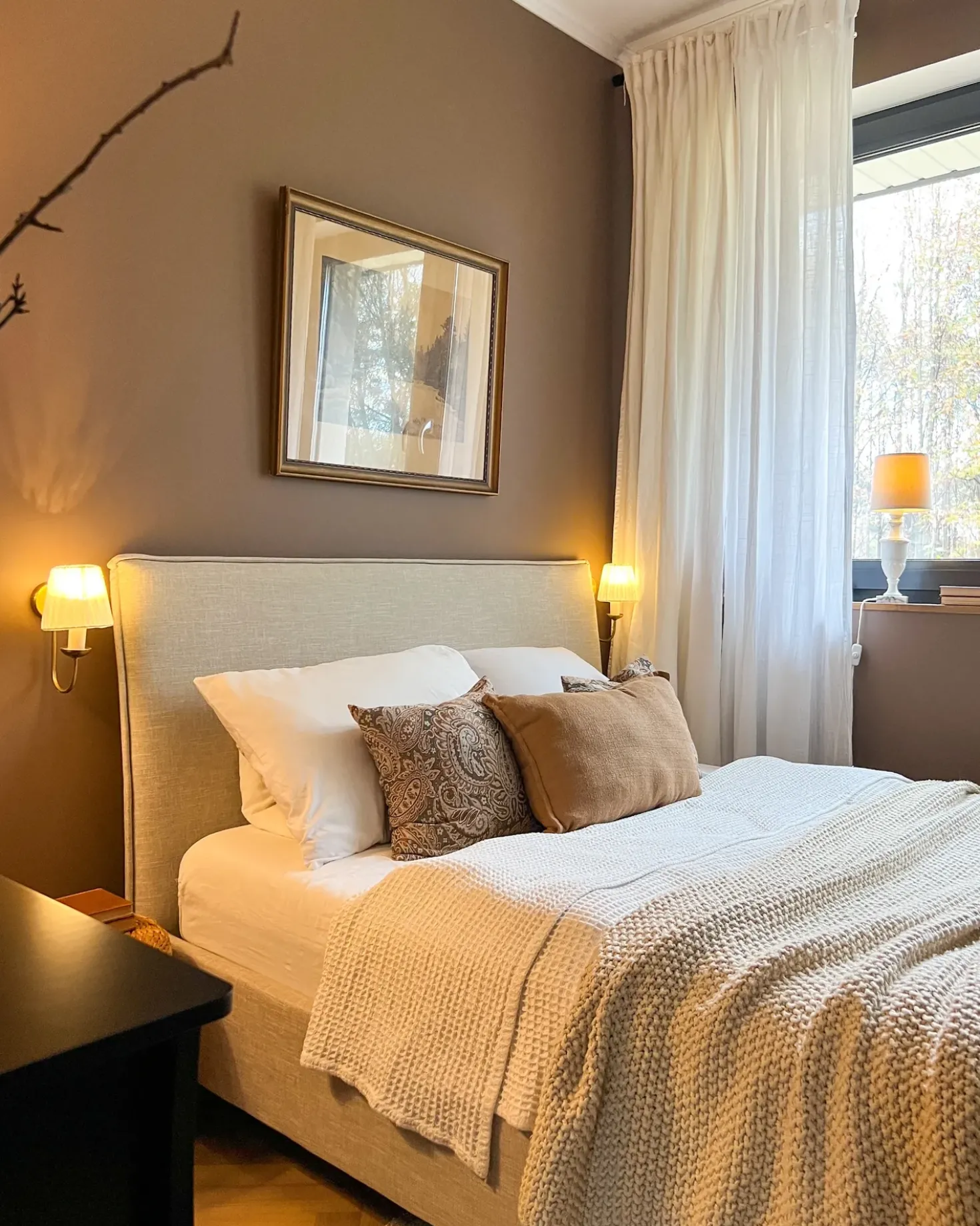 Letto Tessuto SENNEZ 140 x 200 cm Beige