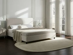 Letto Tessuto SENNEZ 180 x 200 cm Beige