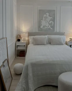 Letto Tessuto SENNEZ 180 x 200 cm Beige