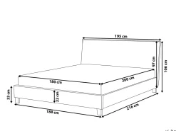 Letto Tessuto SENNEZ 180 x 200 cm Beige