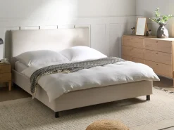 Letto Tessuto SENNEZ 160 x 200 cm Beige