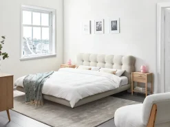 Letto Tessuto SOULISSE 180 x 200 cm Beige