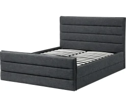Letto Tessuto VALBONNE 160 x 200 cm Grigio scuro