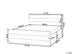 Letto Tessuto VALBONNE 160 x 200 cm Grigio scuro