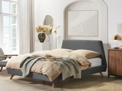 Letto Tessuto VIENNE 180 x 200 cm Grigio