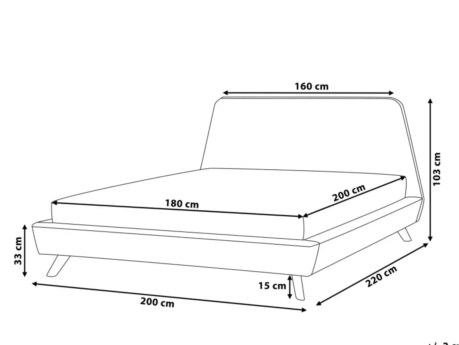 Letto Tessuto VIENNE 180 x 200 cm Grigio