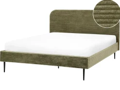 Letto Velluto a coste FLAYAT 160 x 200 cm Verde