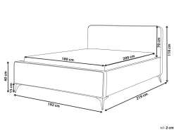 Letto Velluto a coste VALOGNES 180 x 200 cm Beige chiaro