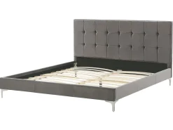Letto Velluto AMBERT 160 x 200 cm Grigio