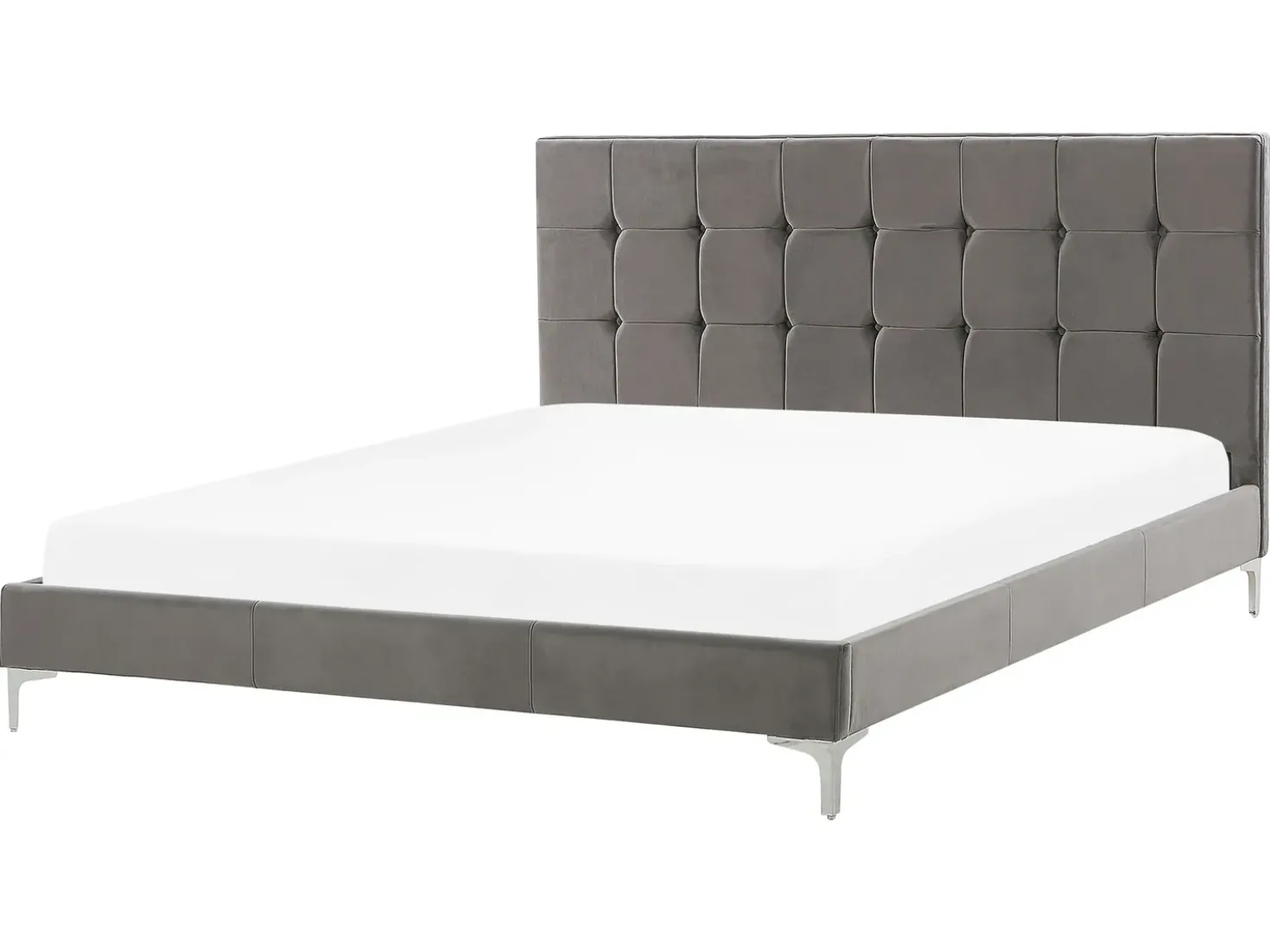 Letto Velluto AMBERT 160 x 200 cm Grigio