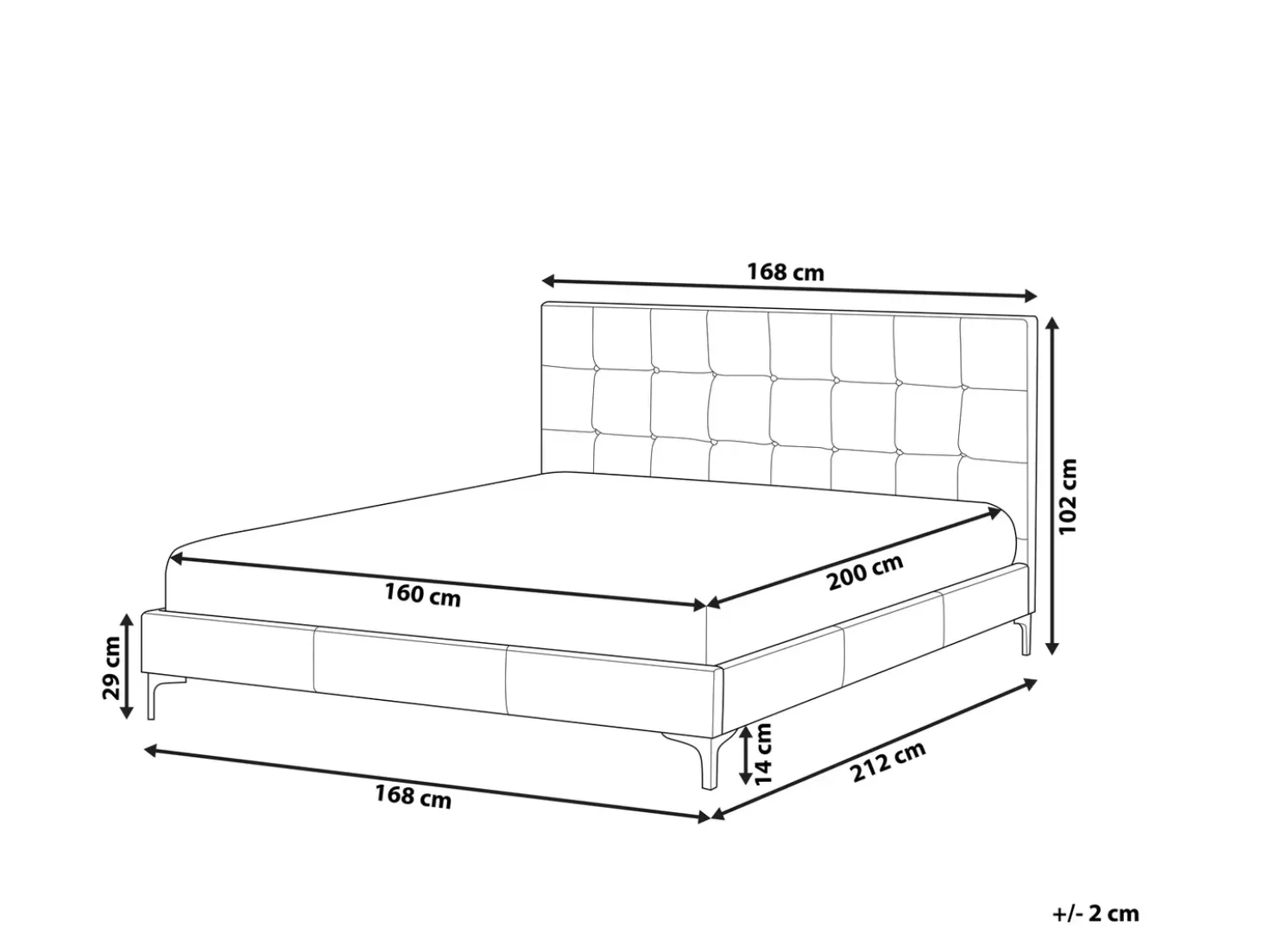 Letto Velluto AMBERT 160 x 200 cm Grigio