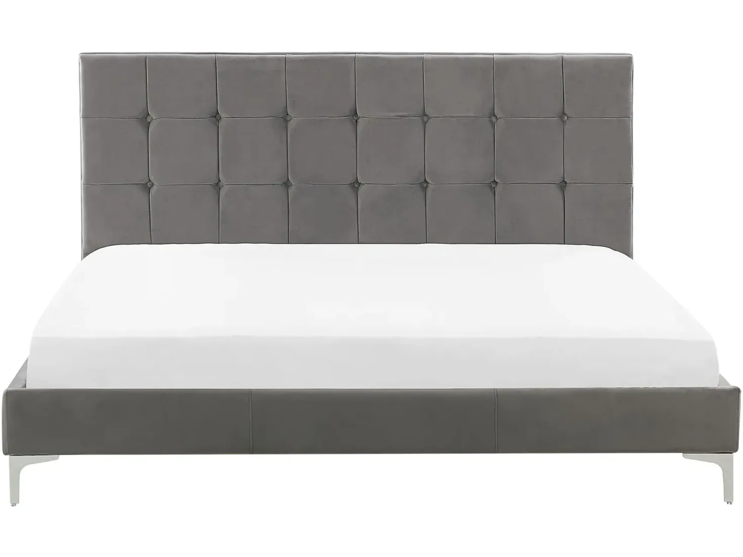 Letto Velluto AMBERT 160 x 200 cm Grigio