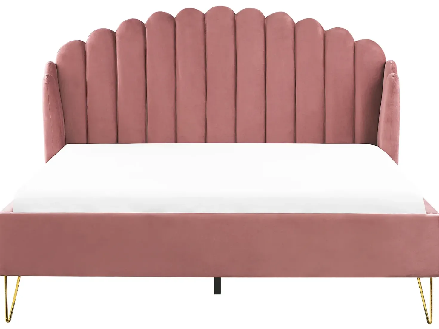 Letto Velluto AMBILLOU 180 x 200 cm Rosa