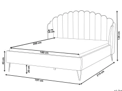 Letto Velluto AMBILLOU 180 x 200 cm Rosa