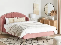 Letto Velluto AMBILLOU 180 x 200 cm Rosa