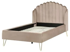 Letto Velluto AMBILLOU 120 x 200 cm Tortora