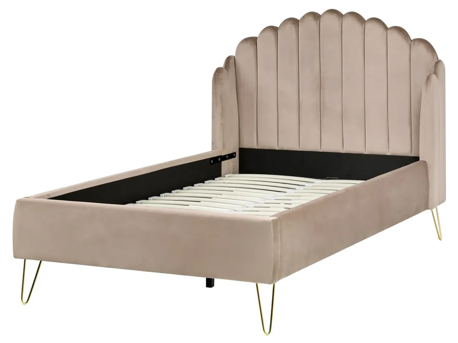 Letto Velluto AMBILLOU 120 x 200 cm Tortora