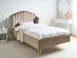Letto Velluto AMBILLOU 120 x 200 cm Tortora
