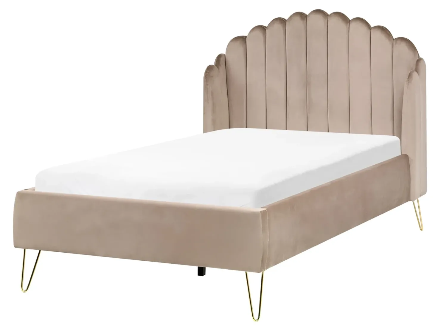 Letto Velluto AMBILLOU 120 x 200 cm Tortora