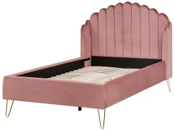 Letto Velluto AMBILLOU 120 x 200 cm Rosa