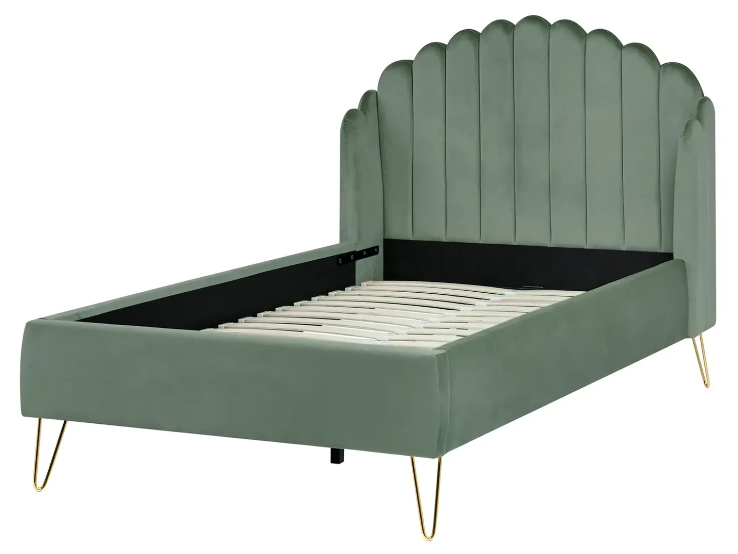 Letto Velluto AMBILLOU 120 x 200 cm Verde