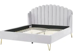Letto Velluto AMBILLOU 180 x 200 cm Grigio chiaro