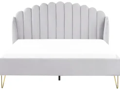 Letto Velluto AMBILLOU 180 x 200 cm Grigio chiaro