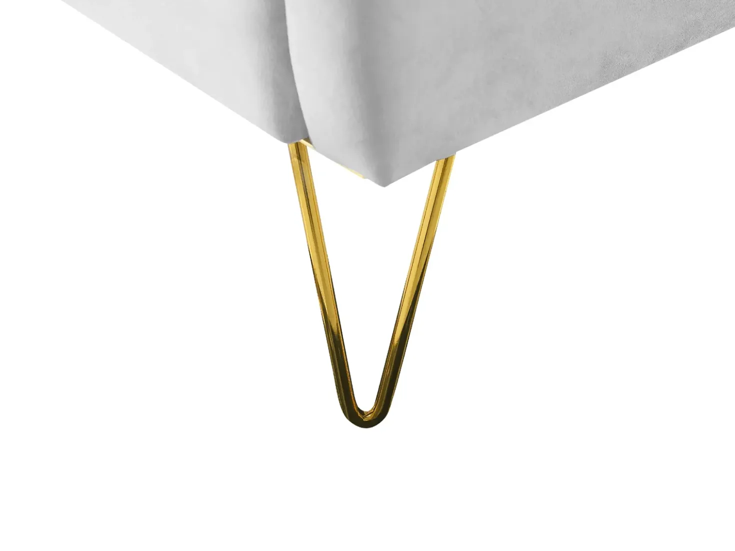 Letto Velluto AMBILLOU 180 x 200 cm Grigio chiaro