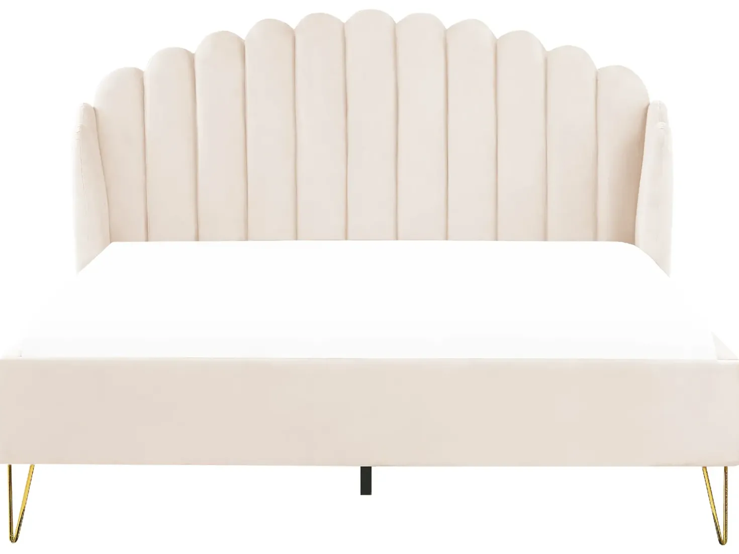 Letto Velluto AMBILLOU 180 x 200 cm Beige chiaro
