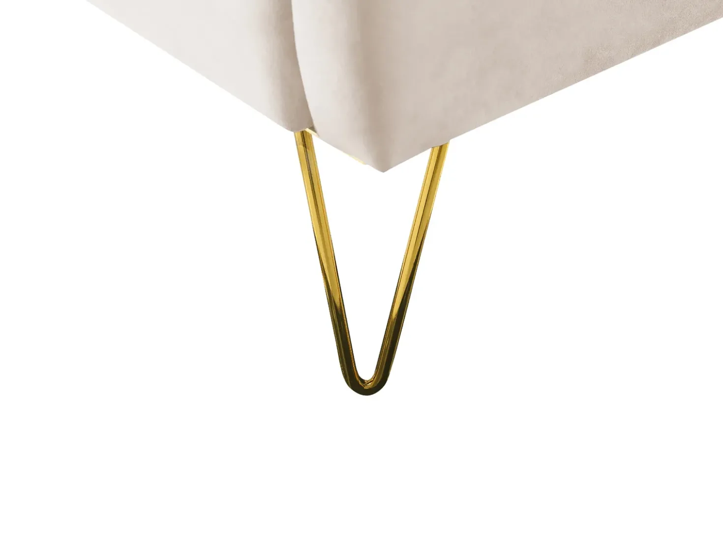 Letto Velluto AMBILLOU 180 x 200 cm Beige chiaro