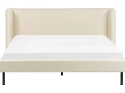 Letto Velluto ARETTE 160 x 200 cm Beige chiaro