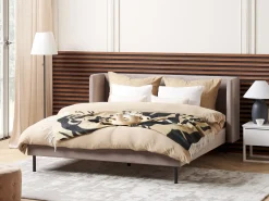 Letto Velluto ARETTE 160 x 200 cm Tortora