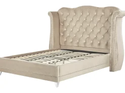 Letto Velluto AYETTE 180 x 200 cm Beige