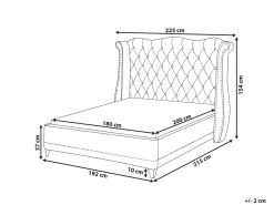 Letto Velluto AYETTE 180 x 200 cm Beige