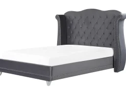 Letto Velluto AYETTE 180 x 200 cm Grigio