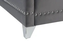 Letto Velluto AYETTE 180 x 200 cm Grigio