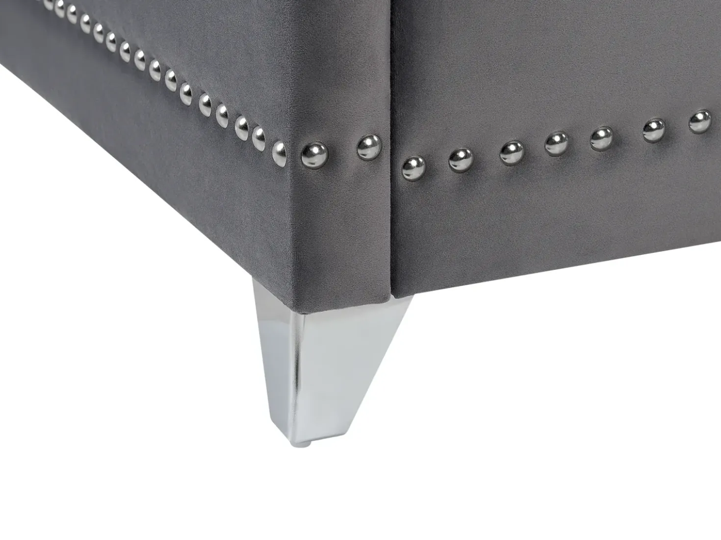 Letto Velluto AYETTE 180 x 200 cm Grigio